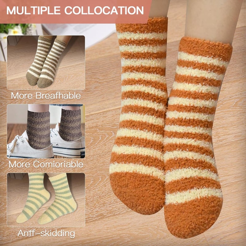 Lisacool 5 Pairs Womens Wool Socks - Winter Warm Socks - Thick Thermal Knit Vintage Cozy Crew Soft Gifts for Women - Image 5